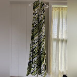 Green and Black Patterned Maxi Dress